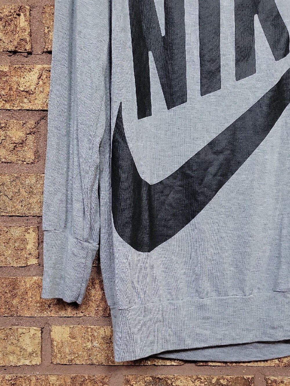 Nike Long Sleeve Pullover Round Neck Top Rayon Stretch Size Large Relaxed - Picture 4 of 10